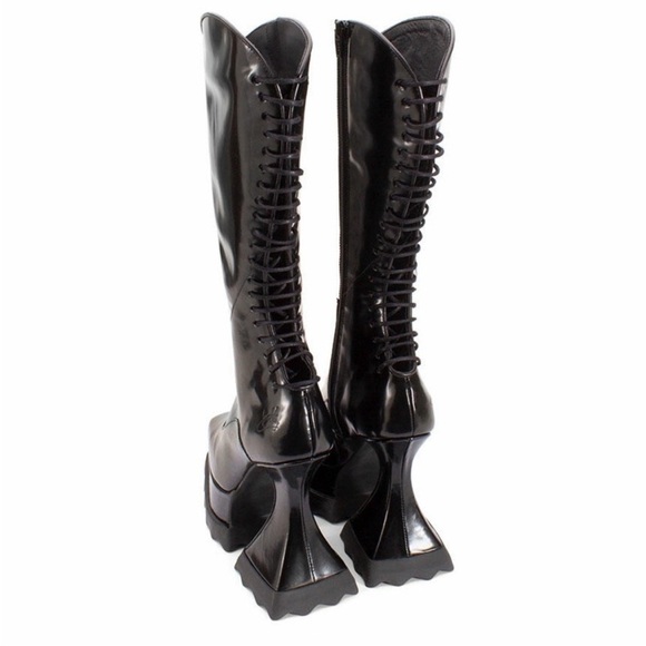 NEW John Fluevog MUNSTER MAX MAGNOLIA ZIP-UP PLATFORM TALL BOOTS Size 11 - Picture 2 of 16